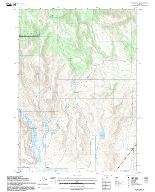 2025 Forest Service Topo Map of Buchanan Oregon