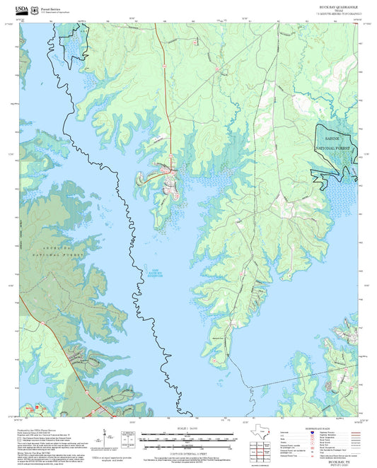 2025 Forest Service Topo Map of Buck Bay Texas