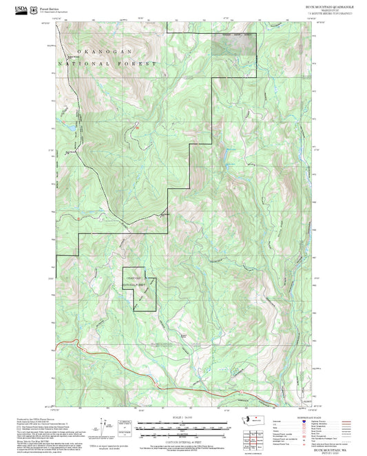 2025 Forest Service Topo Map of Buck Mountain Washington