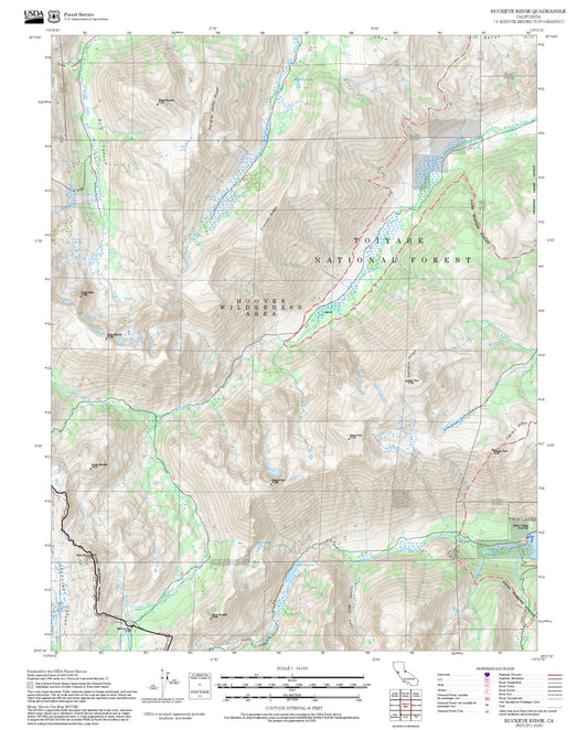 2025 Forest Service Topo Map of Buckeye Ridge California