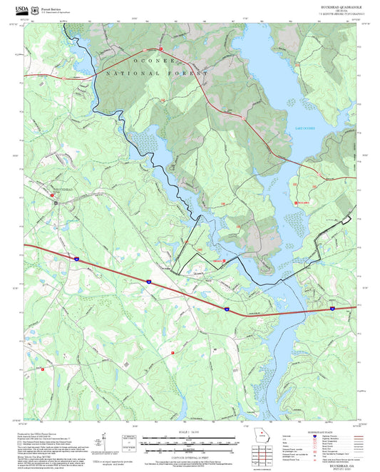 2025 Forest Service Topo Map of Buckhead Georgia