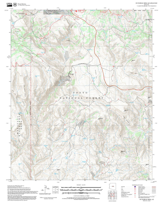 2025 Forest Service Topo Map of Buckhead Mesa Arizona