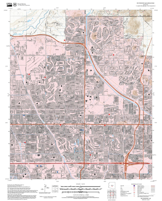 2025 Forest Service Topo Map of Buckhorn Arizona
