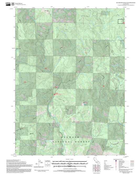 2025 Forest Service Topo Map of Buckhorn Bally California