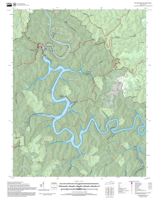 2025 Forest Service Topo Map of Buckhorn Kentucky