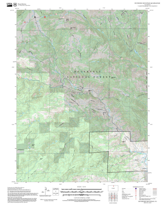 2025 Forest Service Topo Map of Buckhorn Mountain Colorado