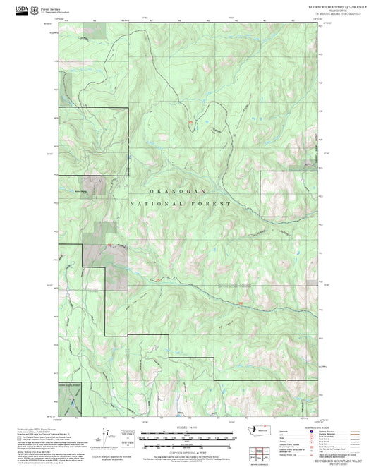 2025 Forest Service Topo Map of Buckhorn Mountain Washington