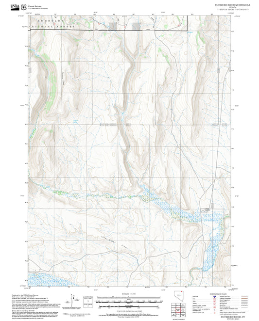 2025 Forest Service Topo Map of Buckhorn Ridge Nevada