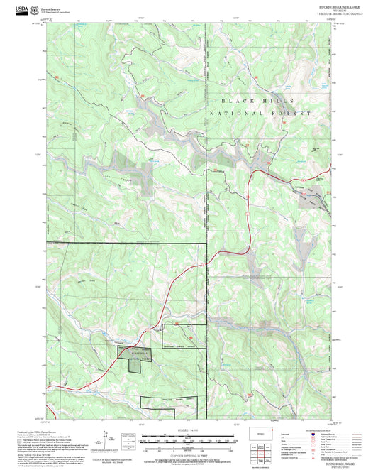 2025 Forest Service Topo Map of Buckhorn Wyoming