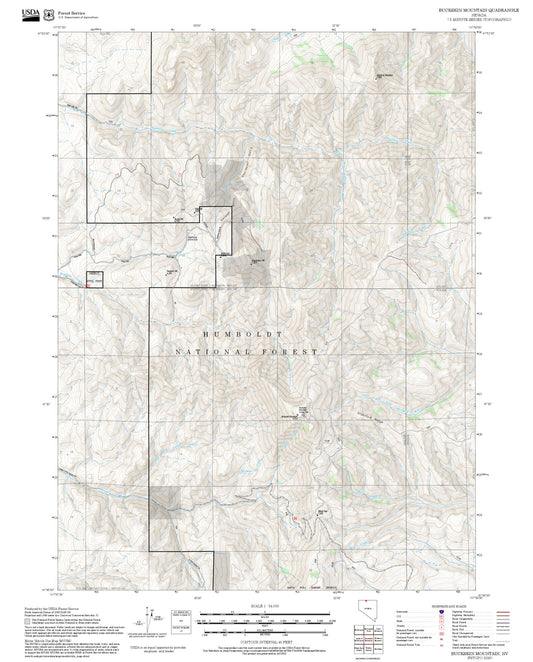 2025 Forest Service Topo Map of Buckskin Mountain Nevada