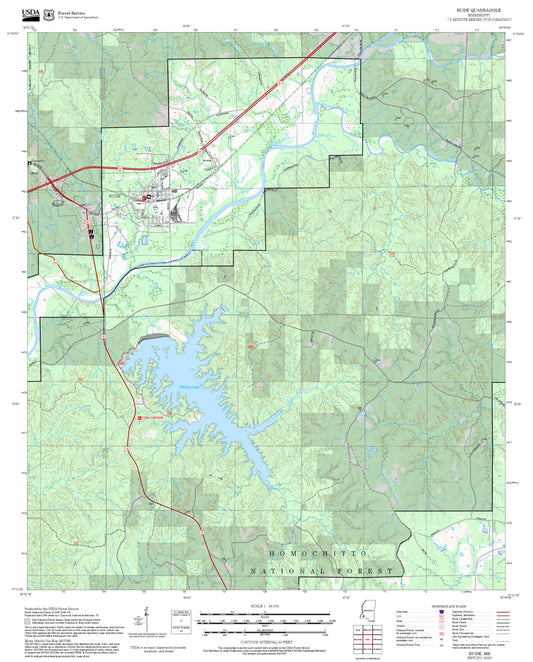 2025 Forest Service Topo Map of Bude Mississippi