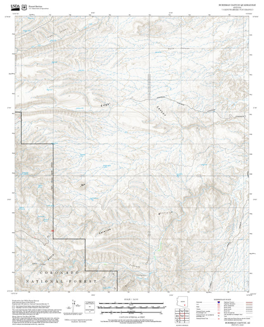 2025 Forest Service Topo Map of Buehman Canyon Arizona