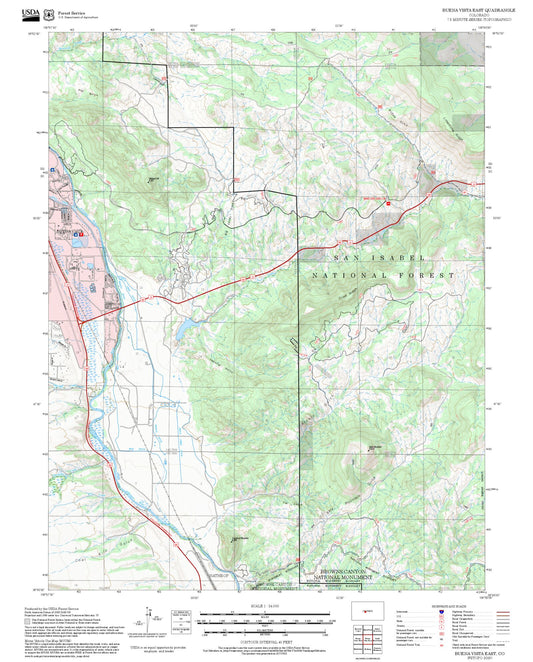 2025 Forest Service Topo Map of Buena Vista East Colorado
