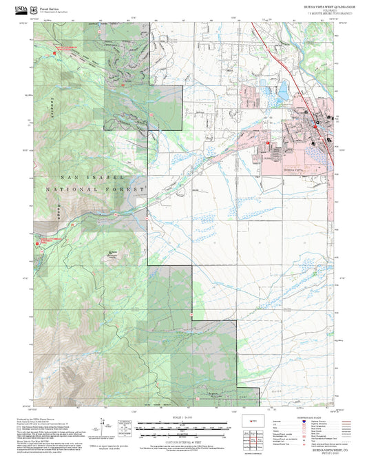 2025 Forest Service Topo Map of Buena Vista West Colorado
