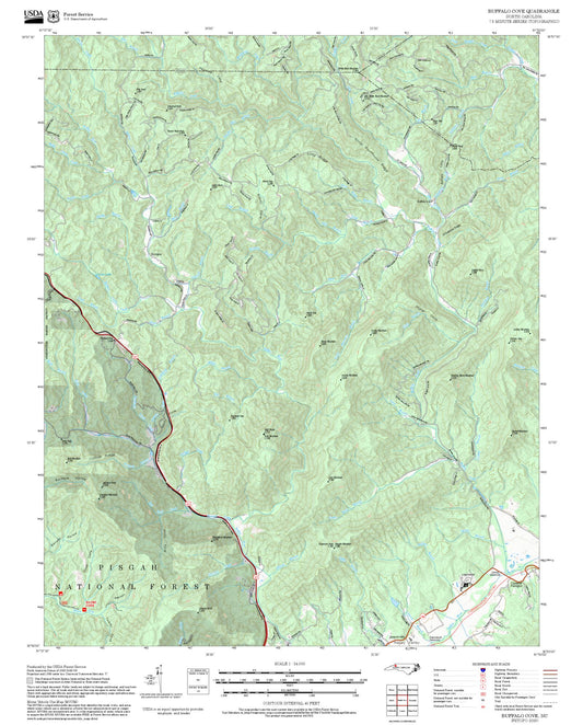 2025 Forest Service Topo Map of Buffalo Cove North Carolina