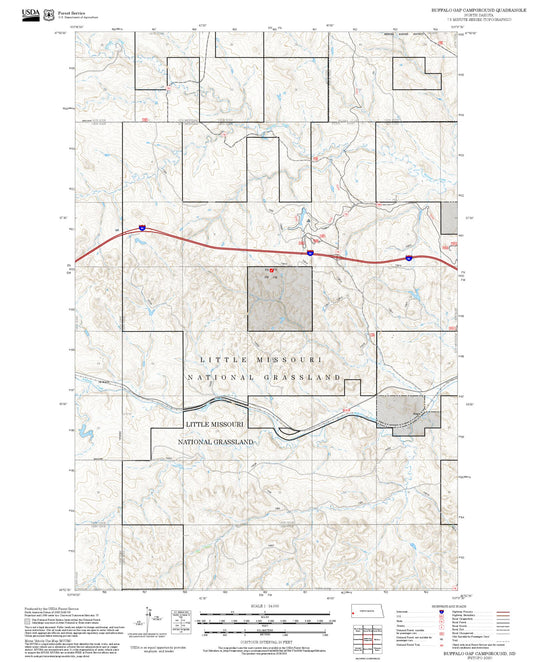 2025 Forest Service Topo Map of Buffalo Gap Campground North Dakota