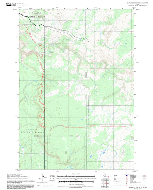2025 Forest Service Topo Map of Buffalo Lake NE Idaho