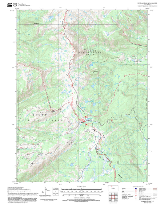 2025 Forest Service Topo Map of Buffalo Pass Colorado
