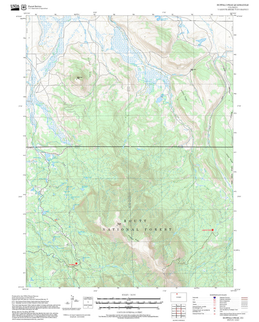2025 Forest Service Topo Map of Buffalo Peak Colorado
