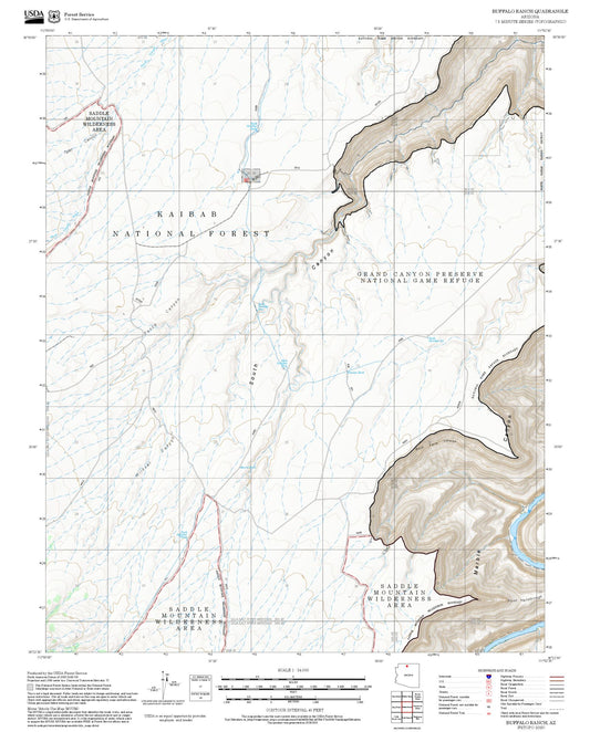 2025 Forest Service Topo Map of Buffalo Ranch Arizona