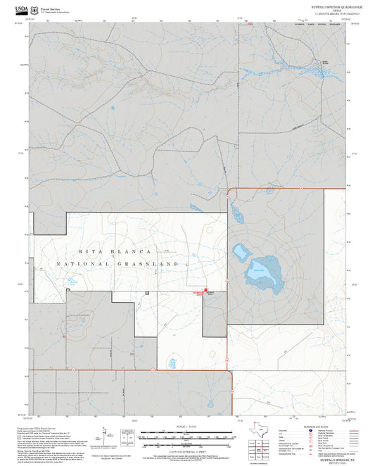 2025 Forest Service Topo Map of Buffalo Springs Texas