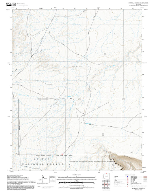 2025 Forest Service Topo Map of Buffalo Tanks Arizona