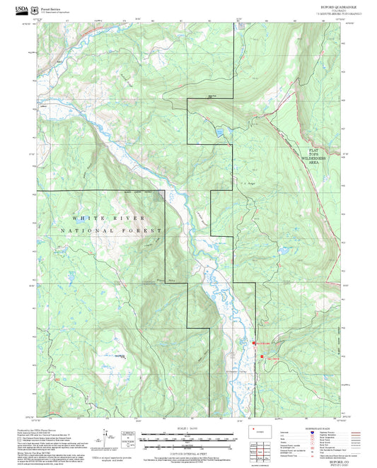 2025 Forest Service Topo Map of Buford Colorado