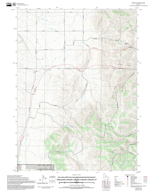 2025 Forest Service Topo Map of Buist Idaho