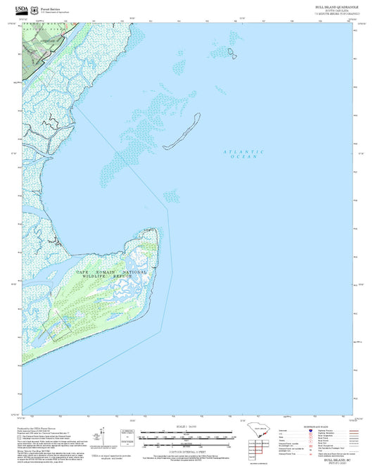 2025 Forest Service Topo Map of Bull Island South Carolina