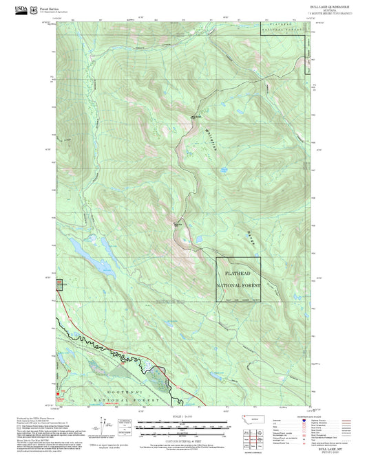 2025 Forest Service Topo Map of Bull Lake Montana