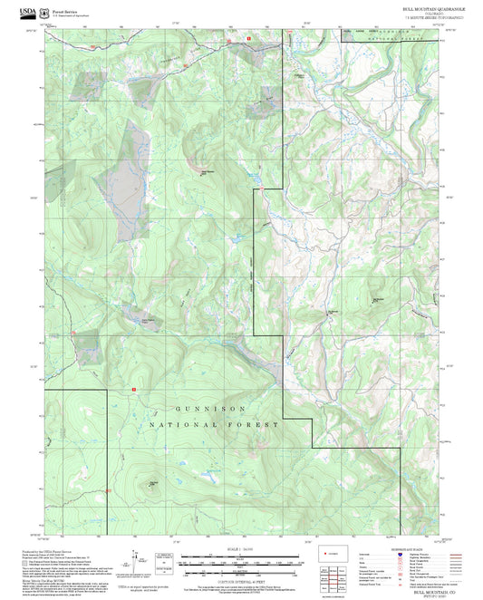 2025 Forest Service Topo Map of Bull Mountain Colorado
