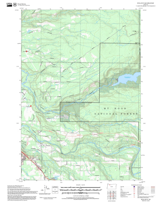 2025 Forest Service Topo Map of Bull Run Oregon