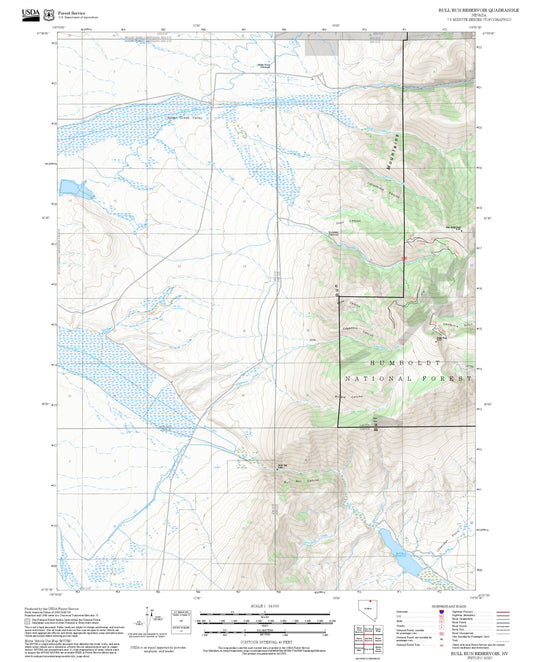 2025 Forest Service Topo Map of Bull Run Reservoir Nevada