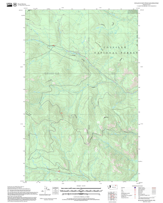 2025 Forest Service Topo Map of Bulldog Mountain Washington