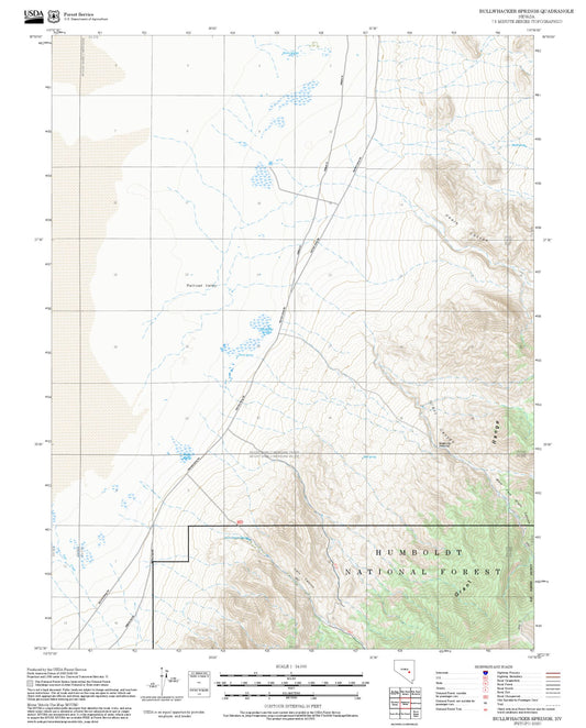 2025 Forest Service Topo Map of Bullwhacker Springs Nevada