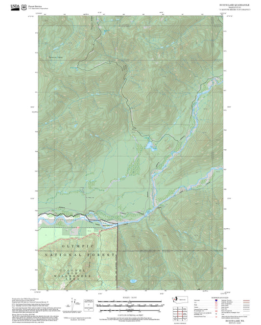 2025 Forest Service Topo Map of Bunch Lake Washington
