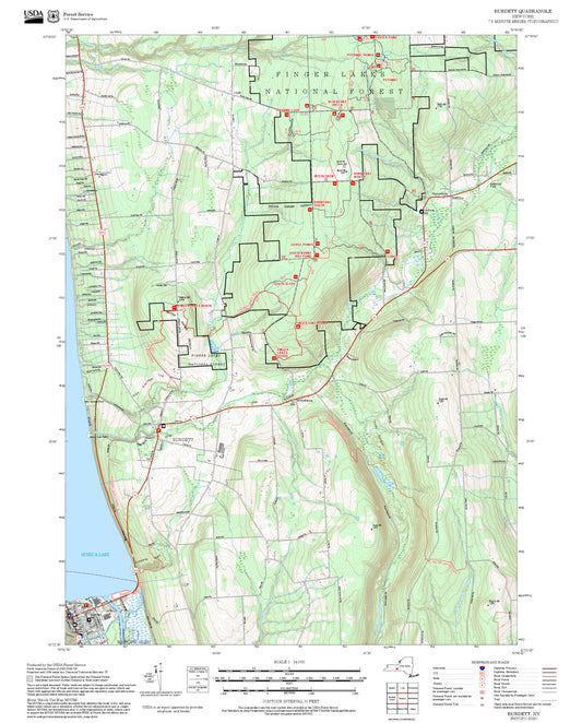 2025 Forest Service Topo Map of Burdett New York