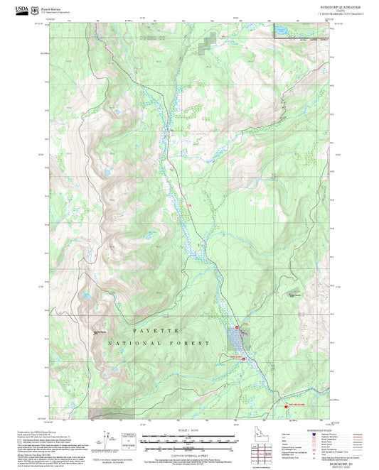 2025 Forest Service Topo Map of Burgdorf Idaho