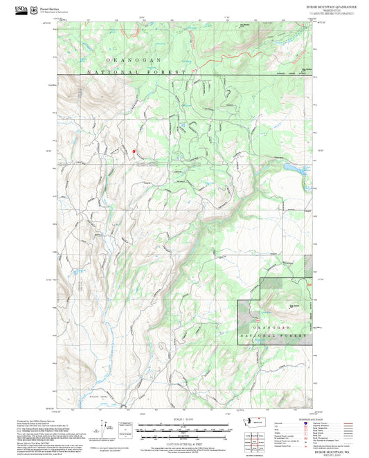2025 Forest Service Topo Map of Burge Mountain Washington