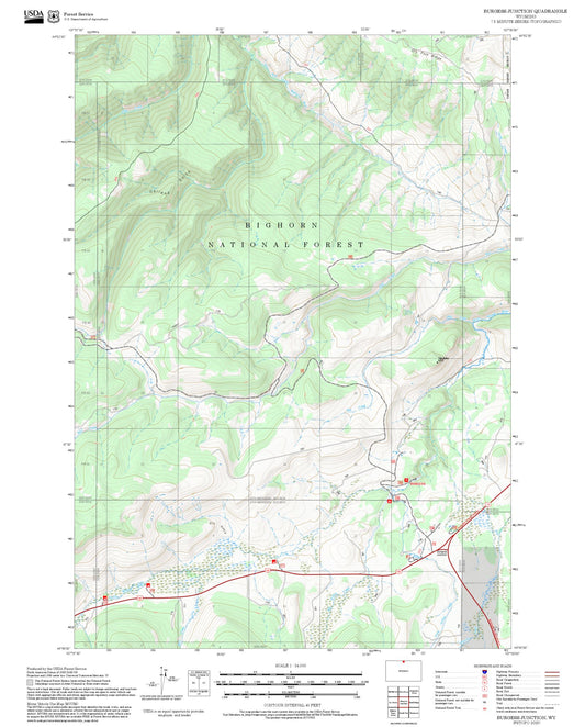 2025 Forest Service Topo Map of Burgess Junction Wyoming