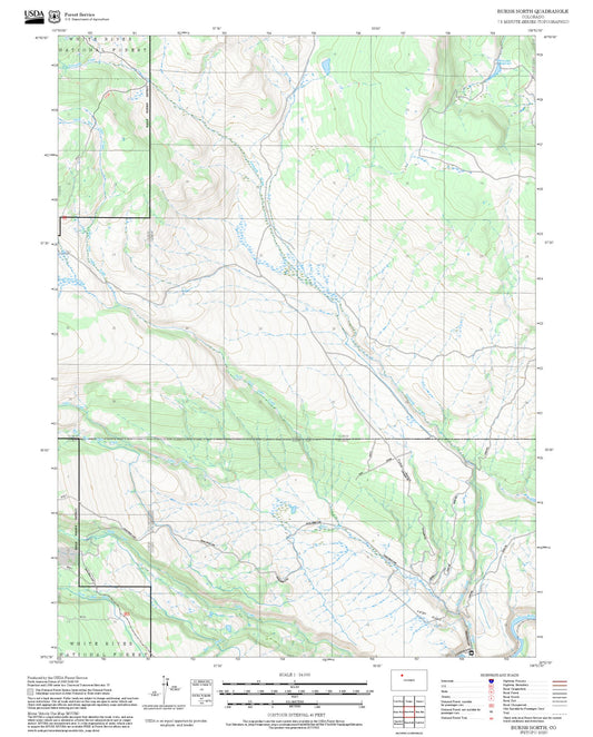 2025 Forest Service Topo Map of Burns North Colorado
