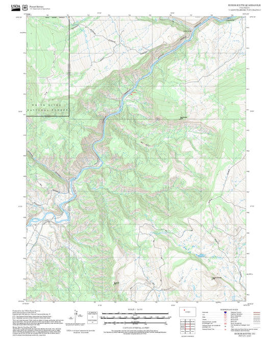 2025 Forest Service Topo Map of Burns South Colorado