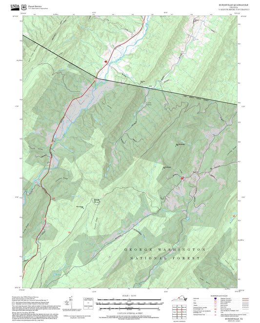 2025 Forest Service Topo Map of Burnsville Virginia