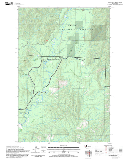 2025 Forest Service Topo Map of Burnt Hill Washington