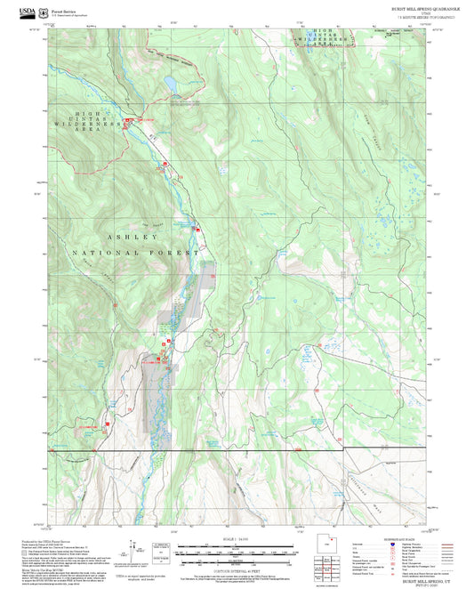 2025 Forest Service Topo Map of Burnt Mill Spring Utah