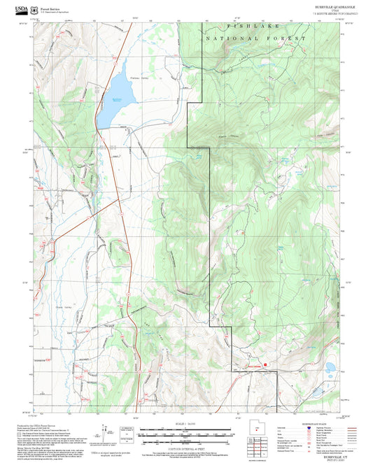 2025 Forest Service Topo Map of Burrville Utah