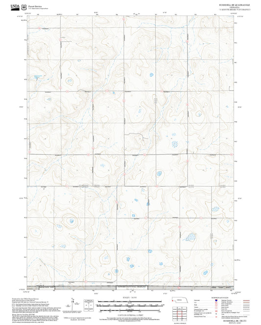 2025 Forest Service Topo Map of Bushnell SE Nebraska