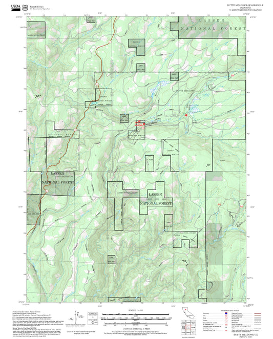 2025 Forest Service Topo Map of Butte Meadows California
