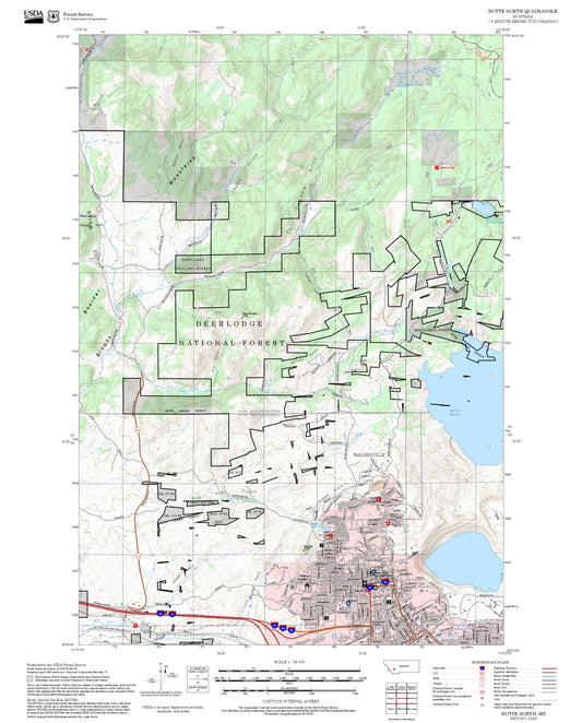 2025 Forest Service Topo Map of Butte North Montana