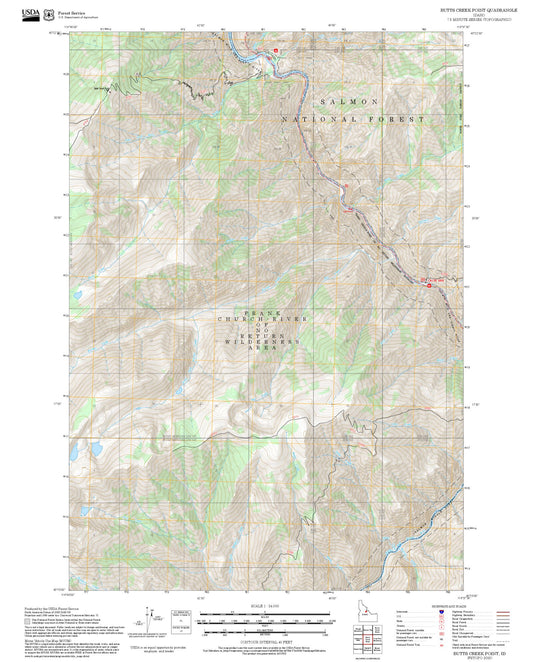 2025 Forest Service Topo Map of Butts Creek Point Idaho